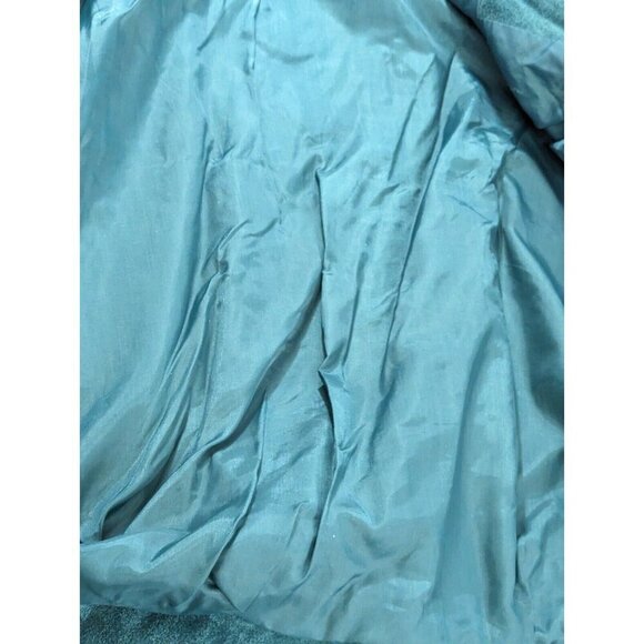 Paris Sport Club Womens Suede Turquoise Bomber Jacket Vtg Size Large Leaf Motif - Picture 16 of 16